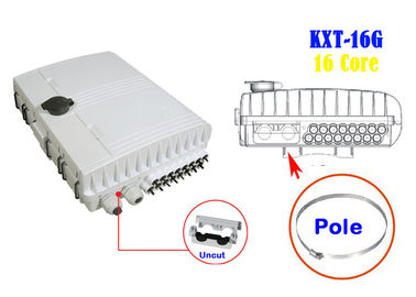 2 Into 16 Out Overhead Fiber Optic Distribution Box Splicing Black Holding Pole สีเทา