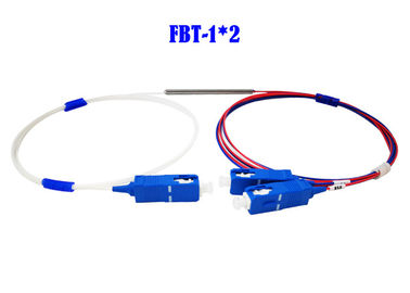 FBT 1 × 2 Coupler ไฟเบอร์ออปติก WDM Mini 0.9 50/50 SC APC Connector 1310 1490 1550