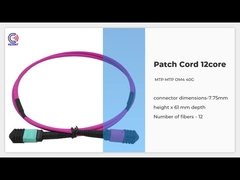 ไฟเบอร์ออปติก 24 MTP MPO Patch Cord 5M OM4 24 Core Magenta Low Loss 0.3dB ประเภท B