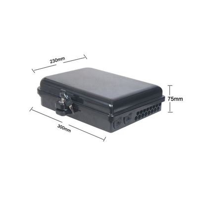 KEXINT FTTH กล่องกระจายไฟเบอร์ออปติกกลางแจ้ง 16 แกน PC ABS สีดำ