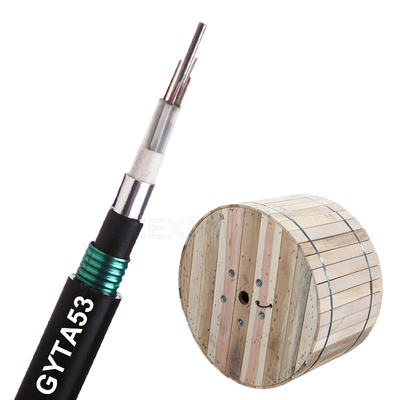 GYTA53 สายเคเบิลใยแก้วนำแสง 2-144 แกน KEXINT FTTH G.652D Multitube หุ้มเกราะควั่น