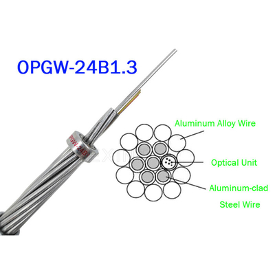 สายเคเบิลไฟเบอร์ออปติก OPGW ADSS 24B1.3 ช่วง 60 130 สายไฟโลหะโทรคมนาคมไฟฟ้า
