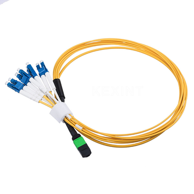 สายแพทช์ไฟเบอร์ออปติก 8 แกน MPO MTP ถึง LC Duplex Breakout Cable