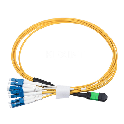 สายแพทช์ไฟเบอร์ออปติก 8 แกน MPO MTP ถึง LC Duplex Breakout Cable