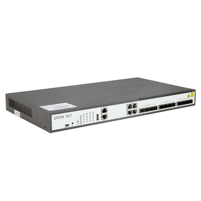 10 Gigabit Ethernet 8 พอร์ต 1U GPON OLT FTTH เข้ากันได้กับ ONT ประเภทต่างๆ
