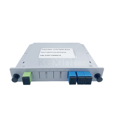 1x3 SC UPC LGX Single Mode Optical PLC Splitter การสูญเสียการแทรกต่ำประเภทการ์ดขนาดเล็ก