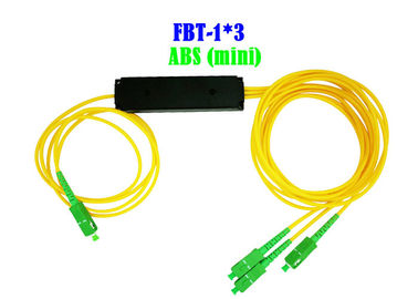 เครือข่ายออปติคัลขนาดเล็ก WDM 1 × 3 Fiber SC APC Connector ABS ความน่าเชื่อถือสูง