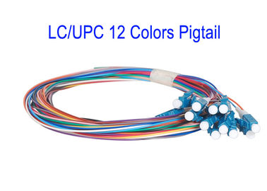 LC / UPC 12 สีหลัก SM Patch Cord สายไฟเบอร์ออปติก G652D G657A1 G657A2 1m 1.5m