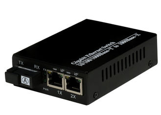 โมดูลไฟเบอร์ออปติก SFP ชนิด SM 1000M 2 พอร์ต Media Converter ตัวเชื่อมต่อ SC RJ45
