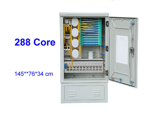 Outdoor 144 288 576 Core SMC ชั้นวางกล่องกระจายไฟเบอร์ออปติกเชื่อมต่อตู้ตั้งพื้น