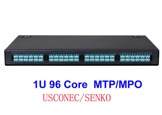 ไฟเบอร์ออปติก MTP MPO สายแพทช์ไฟเบอร์ออปติก OM4 FTTH LC Quad Adapter Max Modular