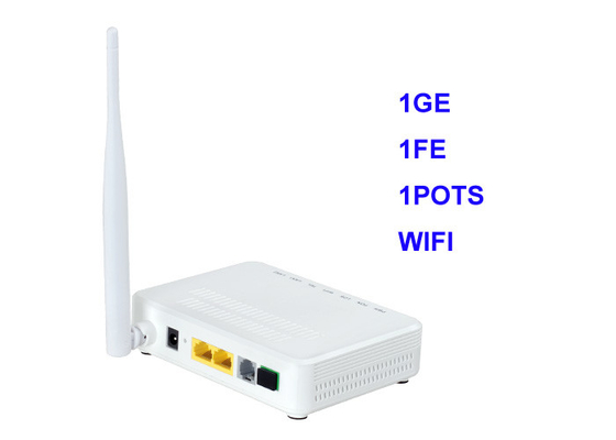 เครือข่ายไฟเบอร์ ONT อุปกรณ์ Gigabit ONU GEPON 1Ge 1 FE 1 Pots WIFI 802.11b / G / N XPON
