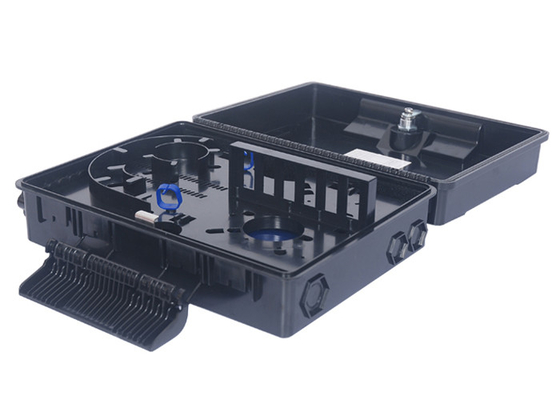กล่องกระจายไฟเบอร์ออปติก 24 แกนสีดำติดตั้งเสา PC ABS SMC