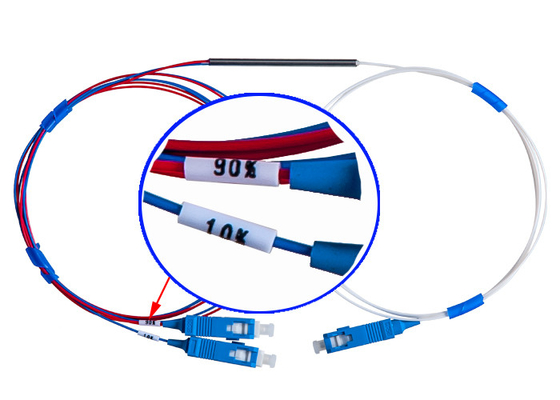 CATV Network Optical WDM FBT 10/90 1 × 2 Coupler Fused Tapered Splitter Bundles