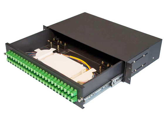เครือข่าย 2U 48 Core Rack ไฟเบอร์ออปติก Patch Panel Hand Pull Type 482mmx240mm